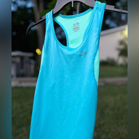 Champion Girls 10/12 Blue-Green/Aqua Athletic Racerback Tank - Picture 1 of 9